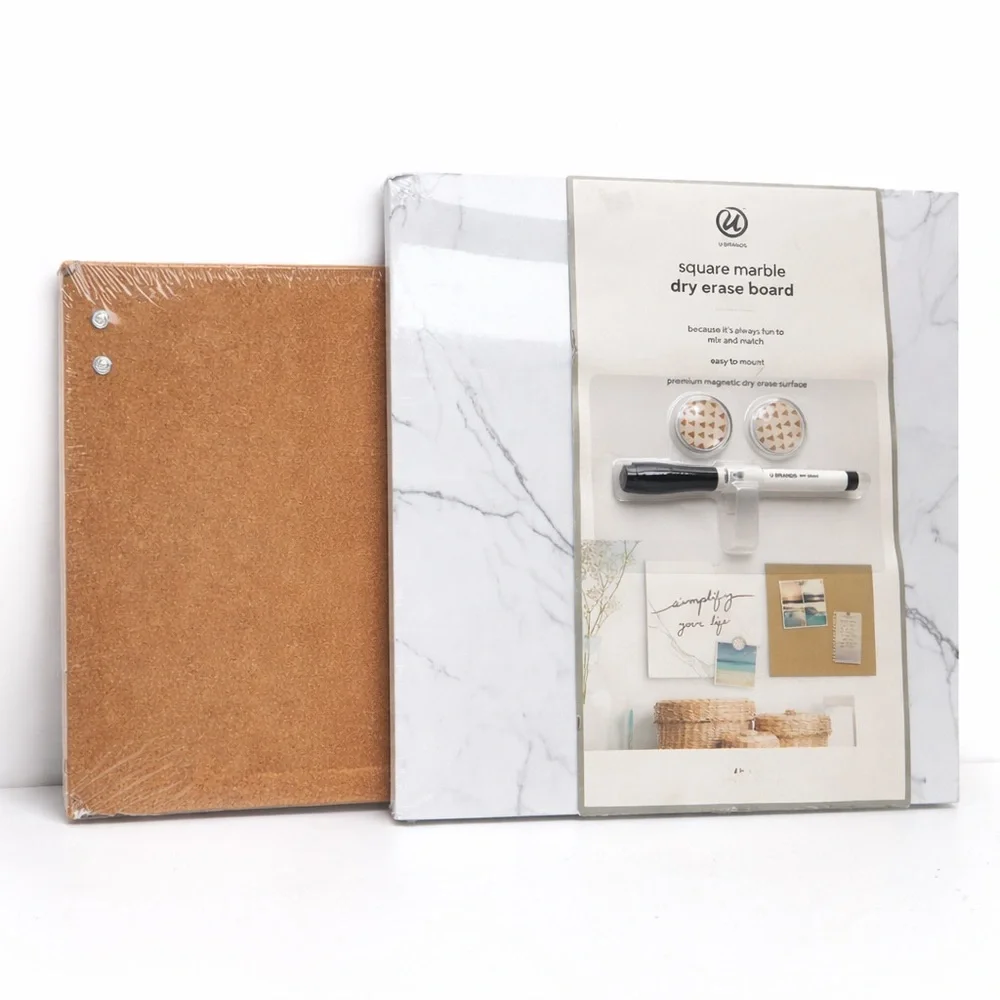 Marble Dry Erase Board with Cork Board